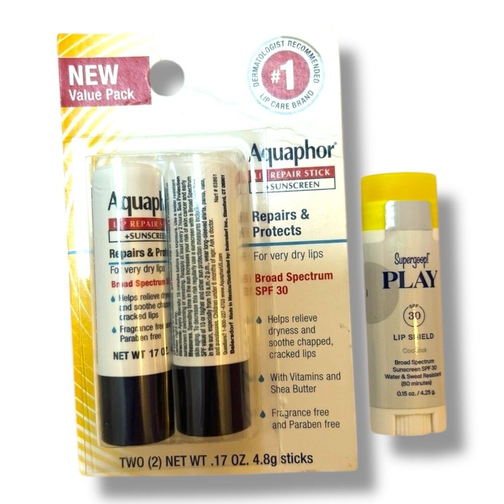 Supergoop! PLAY Lip Shield SPF 30 + Aquaphor Lip Repair Sticks with SPF 30 - Picture 8 of 8